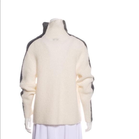 GANNI NWOT Callahan Mohair Egret White Gray Mockneck turtleneck Sweater M - Picture 7 of 12